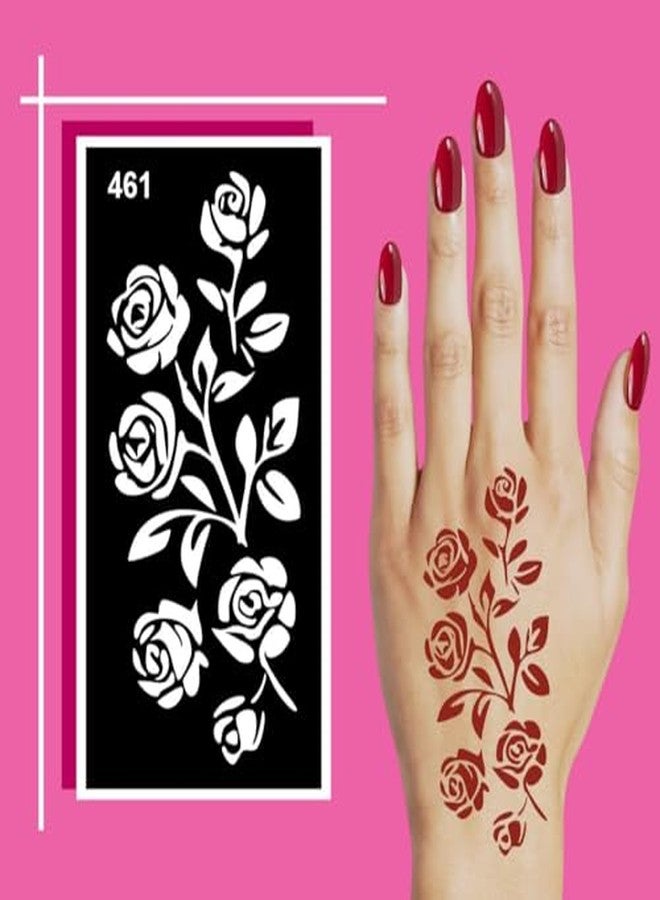 Komstec Elegant Mehndi Design Stencil Stickers Combo for Bride and Bridesmaid Celebration - Image 5